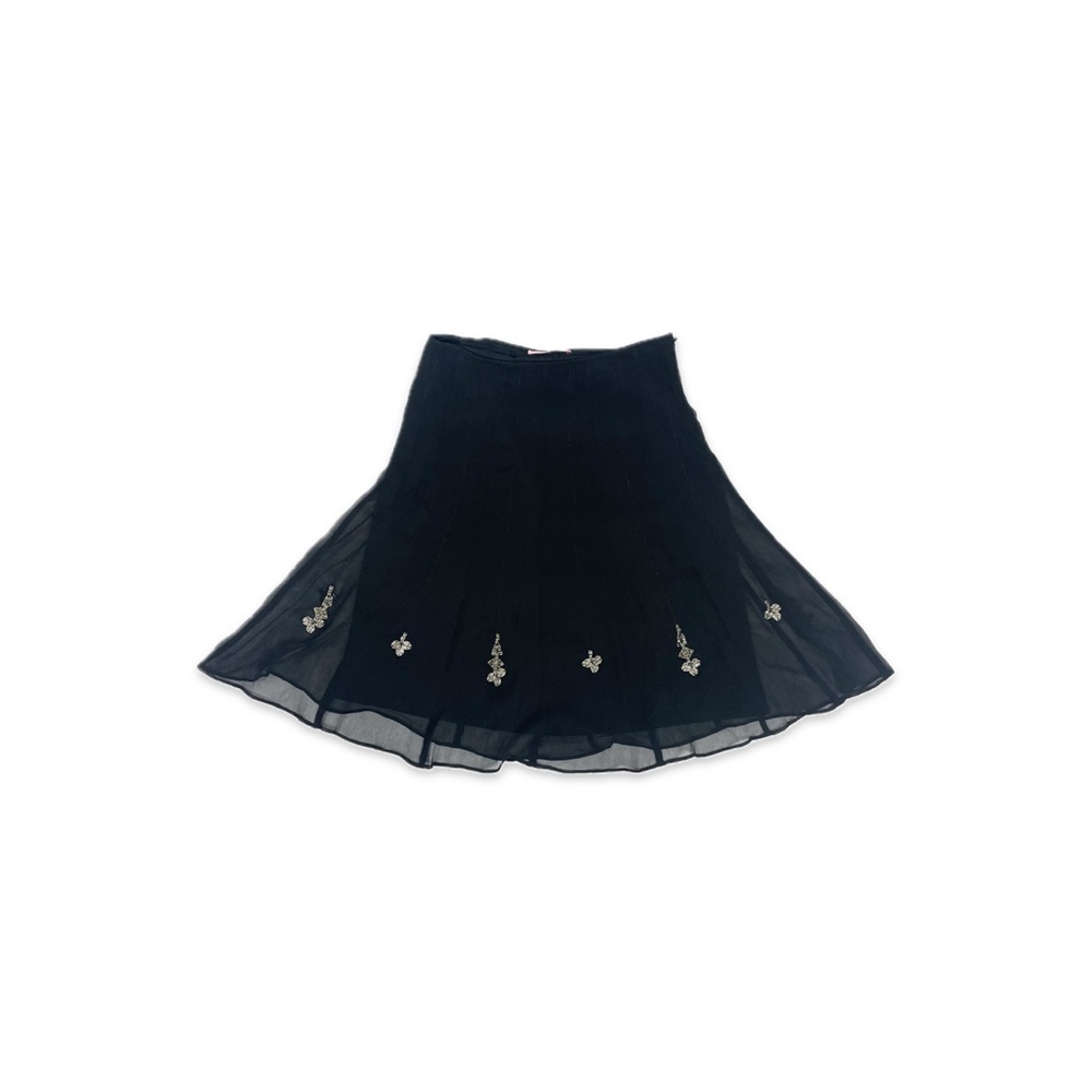 Gianni Bini black silk a-line skirt size 2